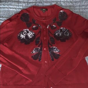 NWOT JCrew sequin embroidered Jackie cardigan XL